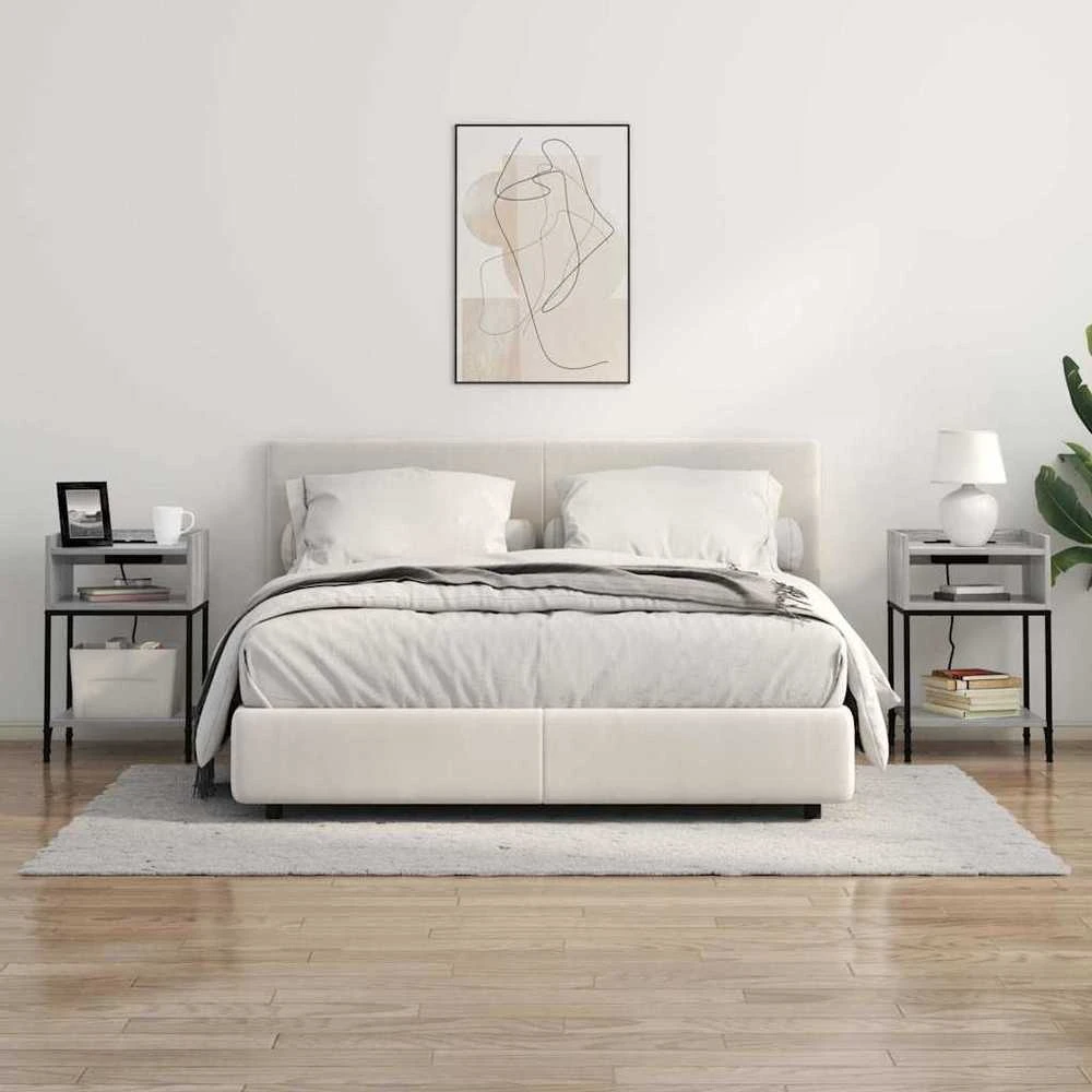Šalia lovos spintelė 2 vnt. Pilkas Sonoma 40 x 40 x 61 cm