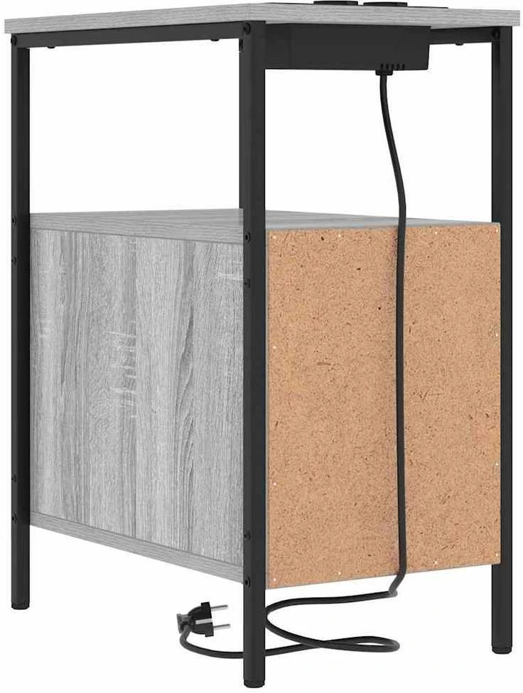 Šalia lovos spintelė 2 vnt. Pilkas Sonoma 30 x 48 x 61 cm