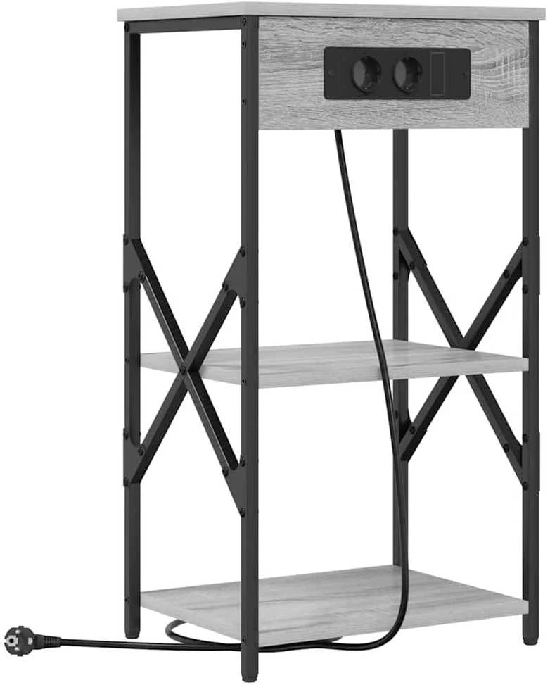 Šalia lovos spintelė 2 vnt. Pilkas Sonoma 41 x 31 x 76 cm