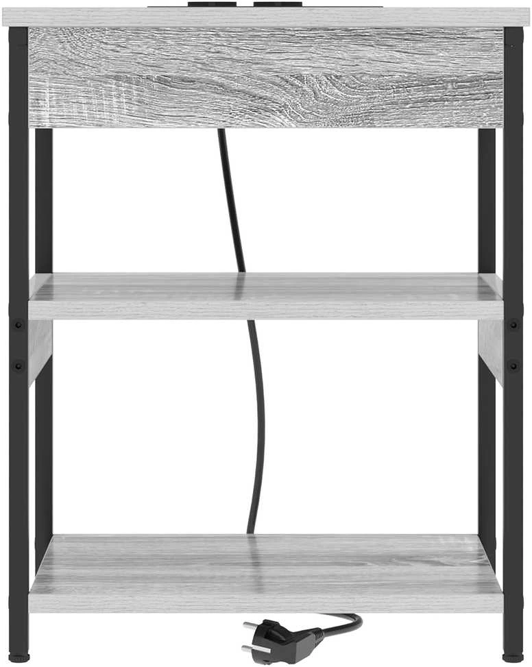 Šalia lovos spintelė 2 vnt. Pilkas Sonoma 41 x 31 x 51 cm
