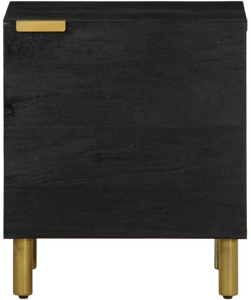 Naktiniai staliukai, 2vnt., juodi, 40x33x46cm, mango masyvas