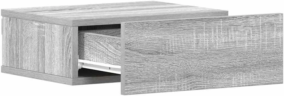 Naktiniai staliukai, 2vnt., pilki, 40x30x15cm, mediena