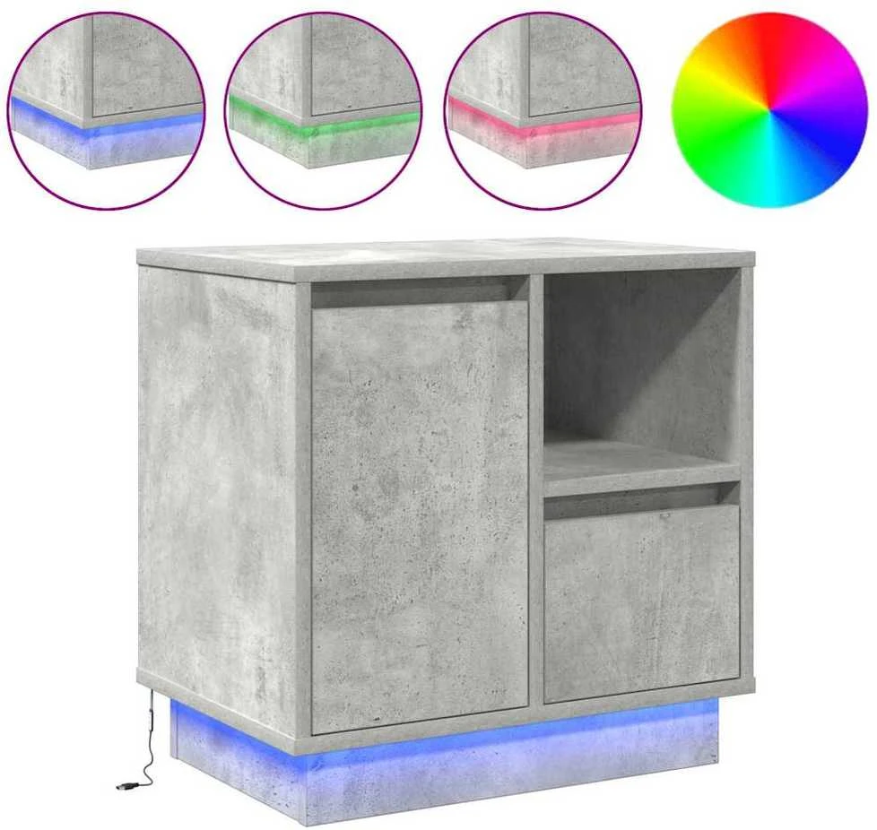 Šalia lovos spintelė 2 vnt. Betono pilka 50 x 34,5 x 50 cm