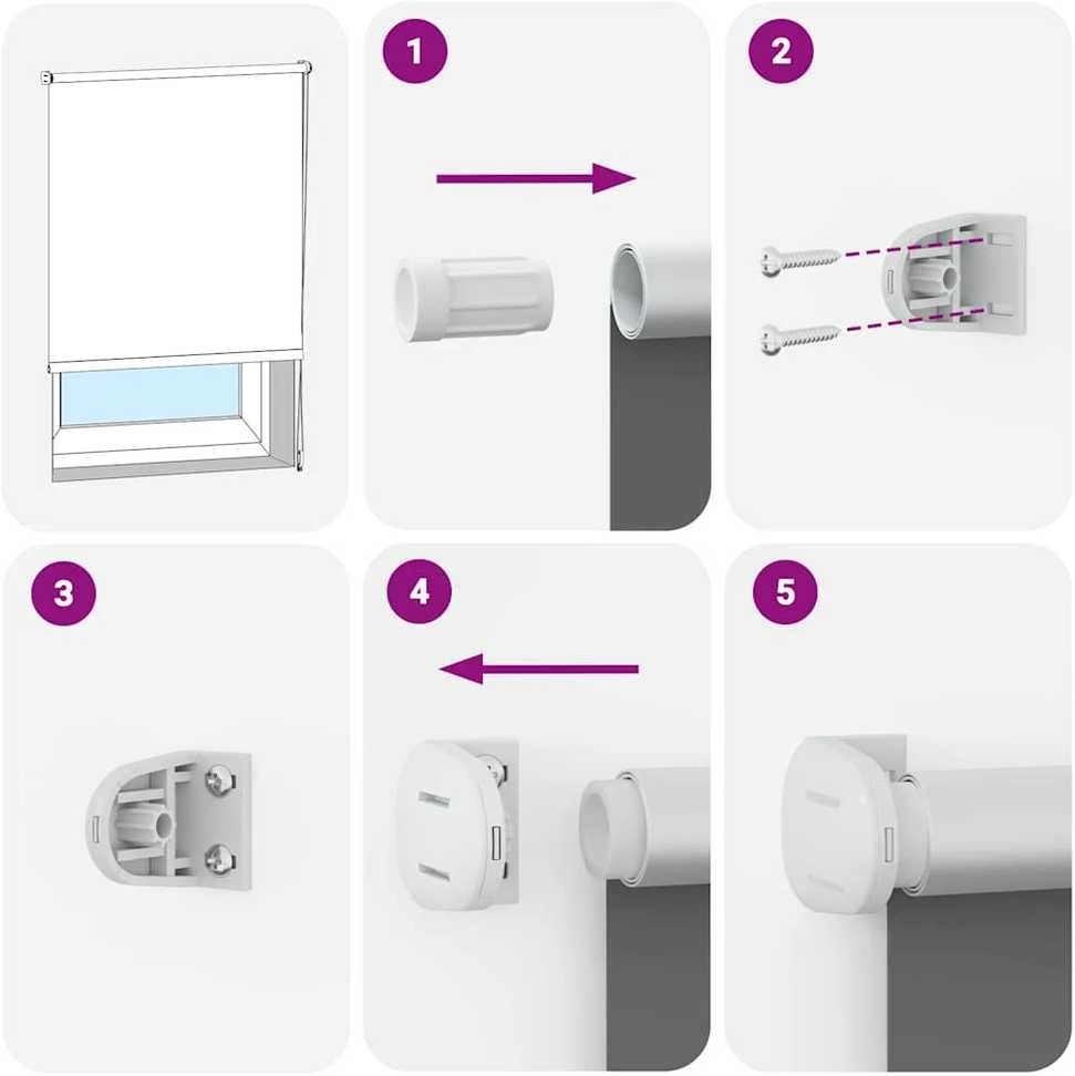 Naktinis roletas baltos spalvos 45x210 cm audinio plotis 40,7cm