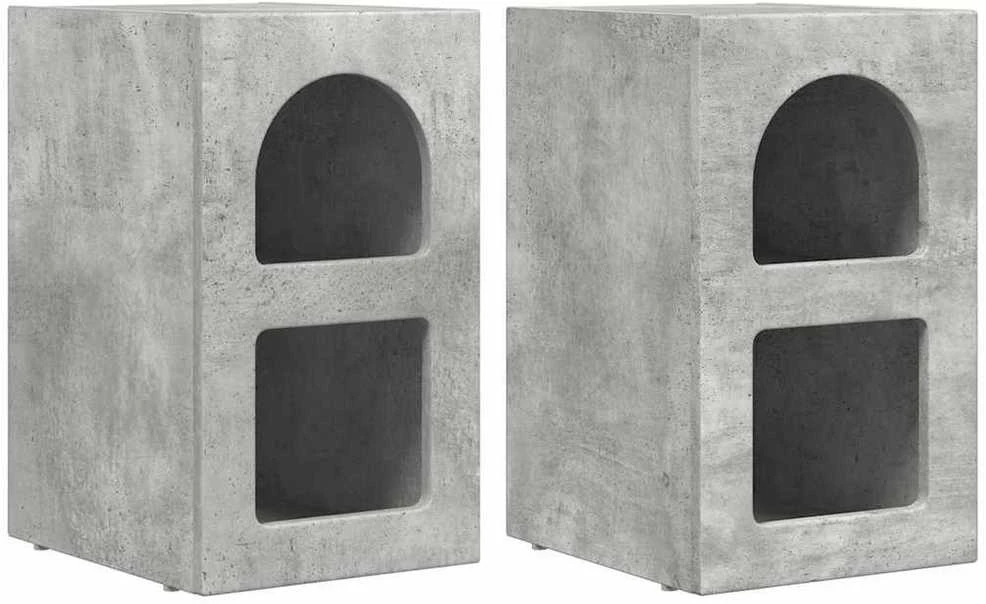 Naktinis staliukas ELST 2 vnt. Betono pilka 29,5 x 33,5 x 50 cm