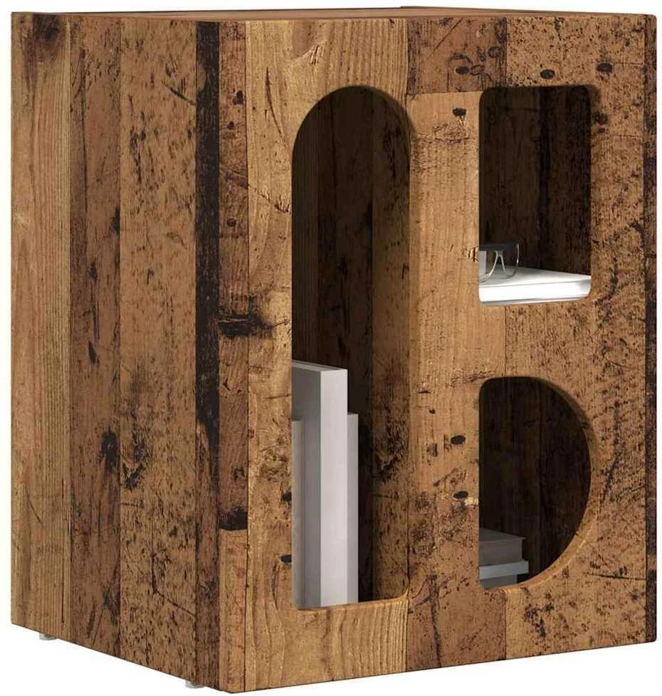 Naktinis staliukas ELST 2 vnt. Senas medis 40 x 35 x 50 cm