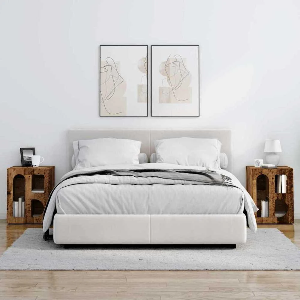 Naktinis staliukas ELST 2 vnt. Senas medis 40 x 35 x 50 cm