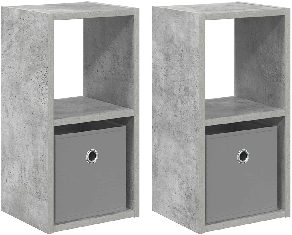 Naktinis staliukas 2 vnt. Betono pilka 25,5 x 22 x 49,5 cm