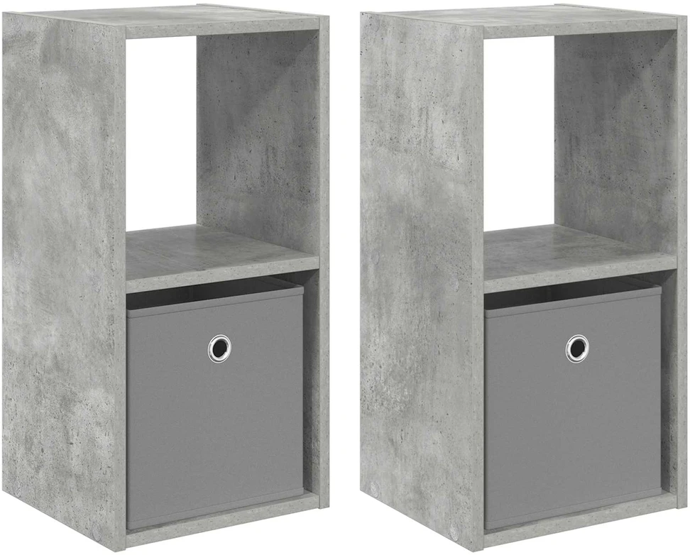 Naktinis staliukas 2 vnt. Betono pilka 30,5 x 27 x 59,5 cm