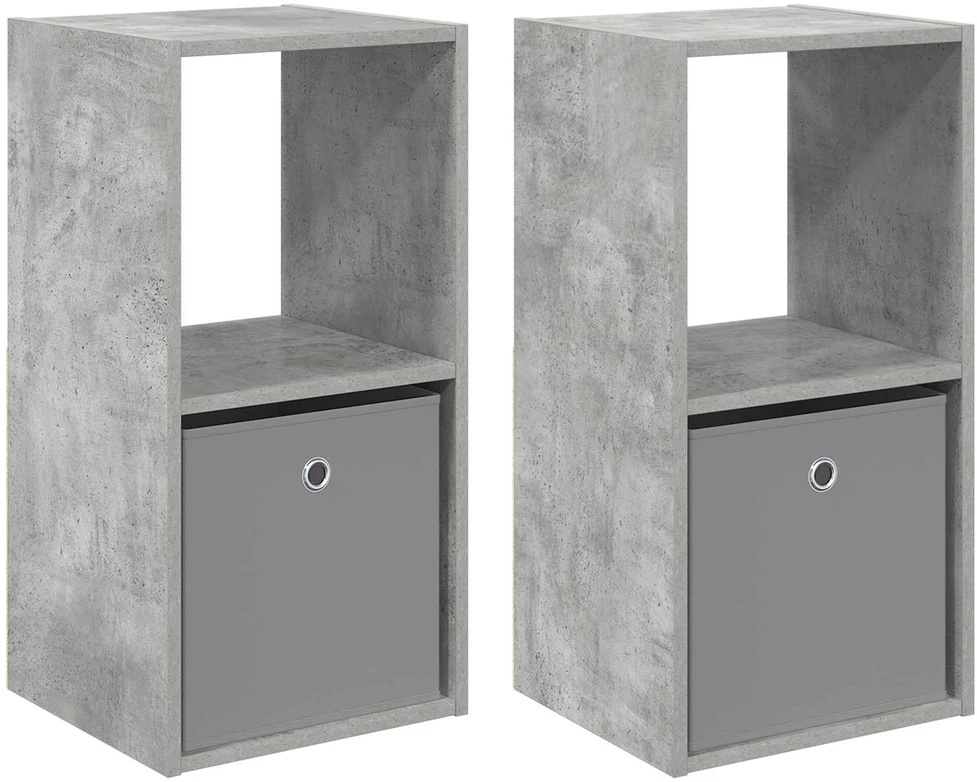 Naktinis staliukas 2 vnt. Betono pilka 35 x 32 x 68,5 cm
