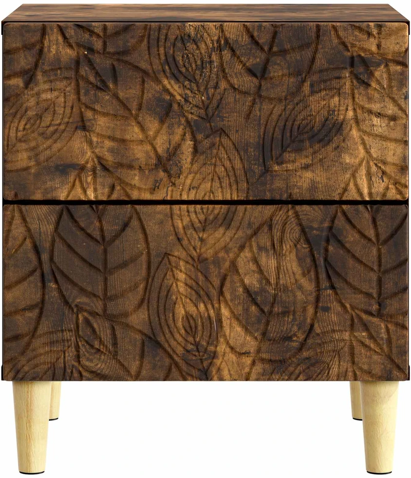 Naktinis staliukas 2 vnt. Dūminio ąžuolo 43 x 34,5 x 48 cm