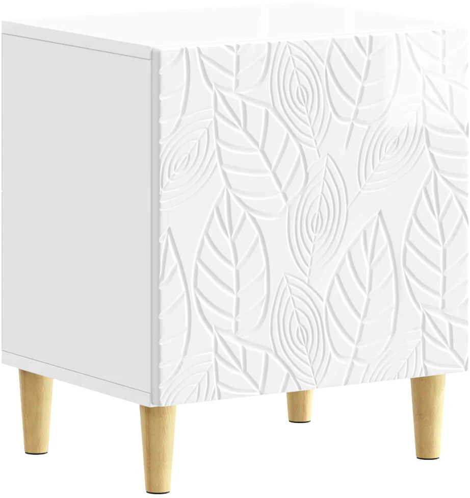 Naktinis staliukas 2 vnt. Itin blizgi balta 43 x 34,5 x 50 cm