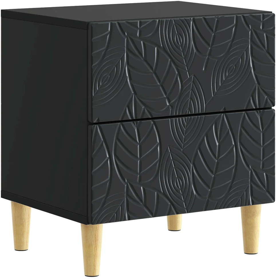 Naktinis staliukas 2 vnt. Juoda 43 x 34,5 x 48 cm