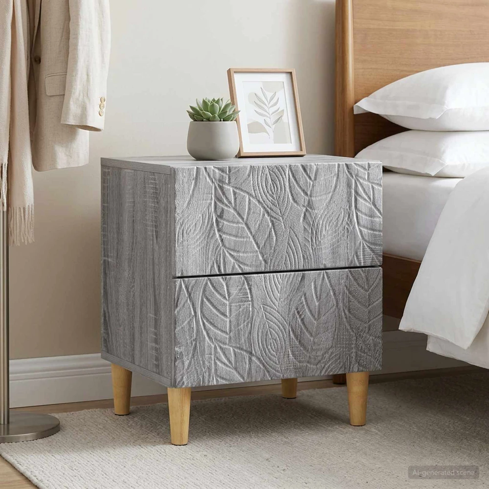 Naktinis staliukas 2 vnt. Pilka Sonoma 43 x 34,5 x 48 cm