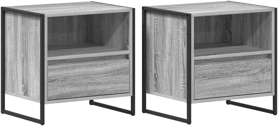 Naktinis staliukas 2 vnt. Pilka Sonoma 50 x 39,5 x 50 cm