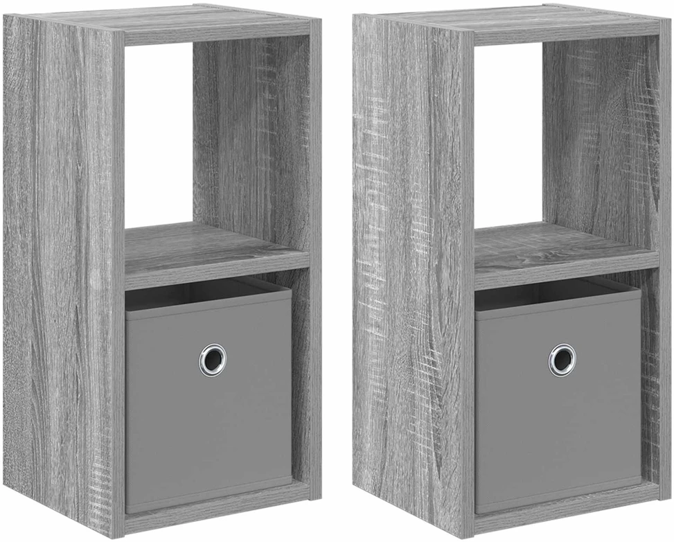 Naktinis staliukas 2 vnt. Pilkas Sonoma 25,5 x 22 x 49,5 cm