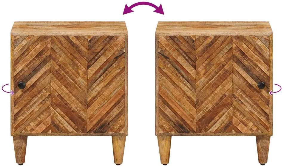 Naktinis staliukas 2 vnt. Ruda 40 x 33,5 x 46 cm