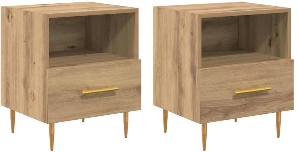 Naktinis staliukas 2 vnt. Ruda 40 x 35 x 47,5 cm