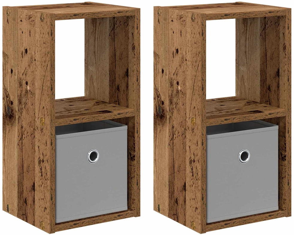 Naktinis staliukas 2 vnt. Senas medis 25,5 x 22 x 49,5 cm