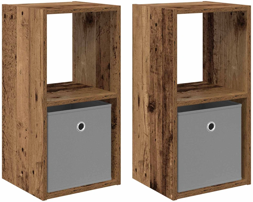 Naktinis staliukas 2 vnt. Senas medis 30,5 x 27 x 59,5 cm
