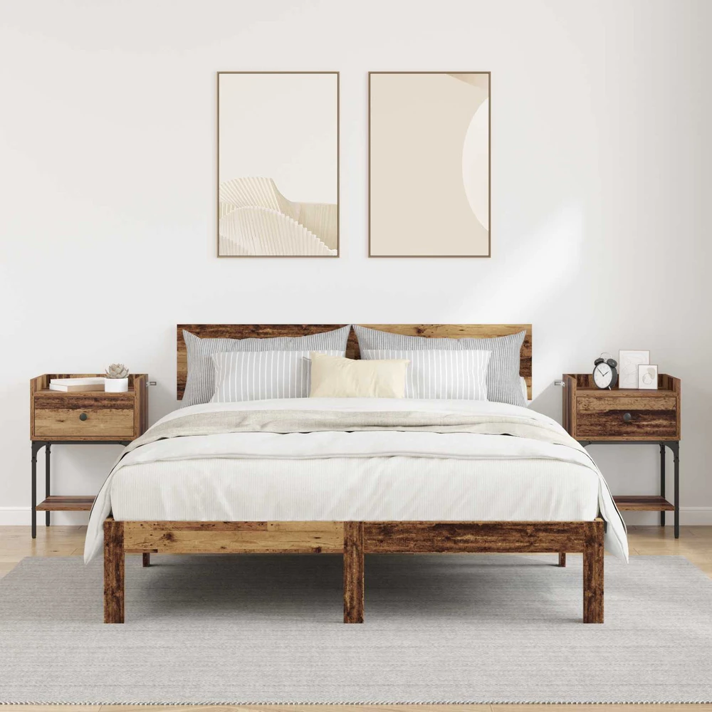 Naktinis staliukas 2 vnt. Senas medis 40 x 29 x 60 cm