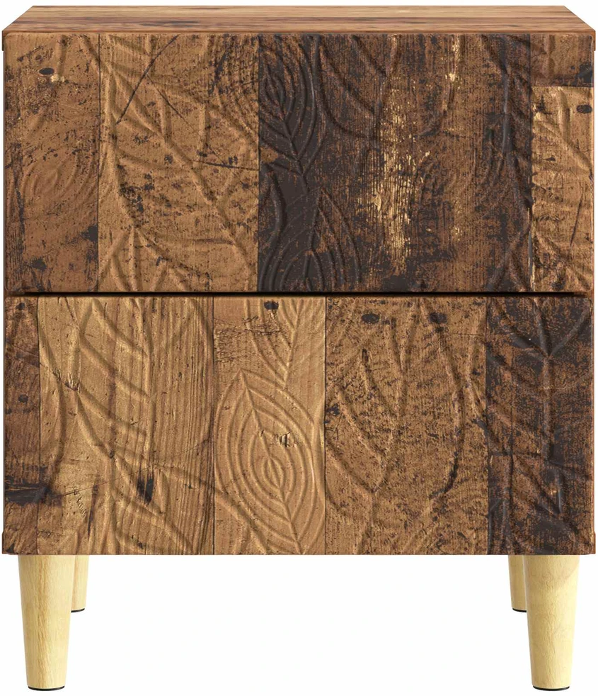 Naktinis staliukas 2 vnt. Sendintos medienos 43 x 34,5 x 48 cm