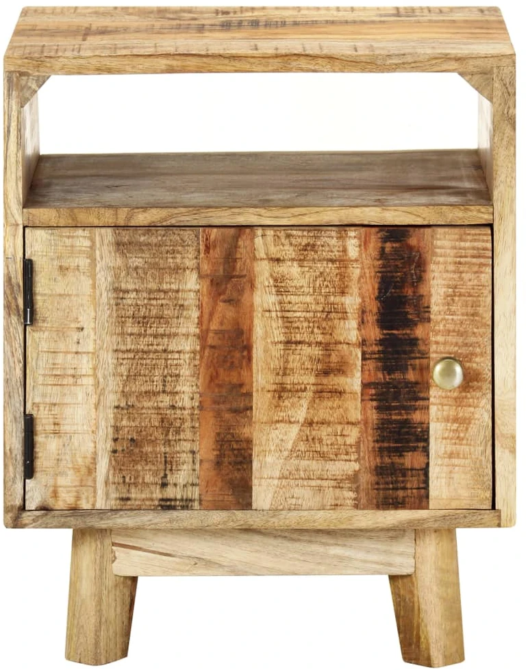 Naktinis staliukas, 40x30x50 cm, šiurkšti mango mediena