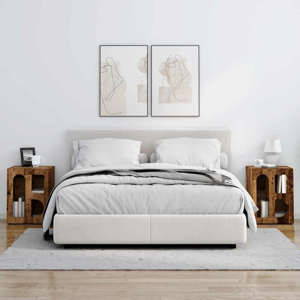Naktinis staliukas ELST 2 vnt. Senas medis 40 x 35 x 50 cm