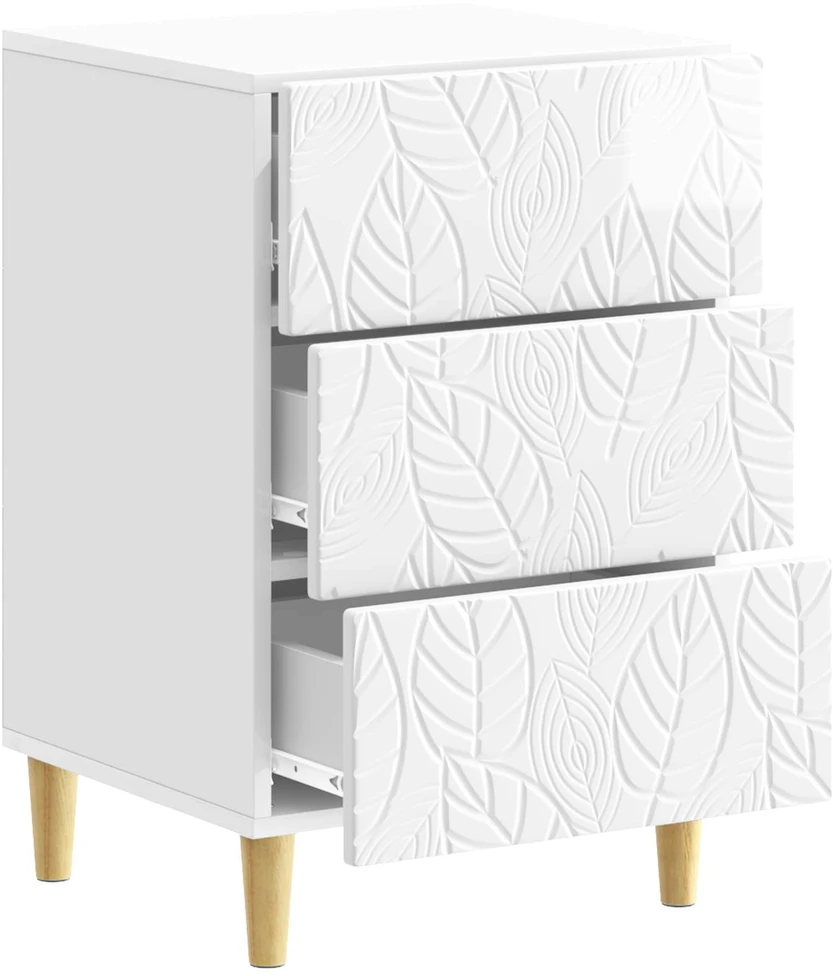 Naktinis staliukas Itin blizgi balta 43 x 39,5 x 66,5 cm
