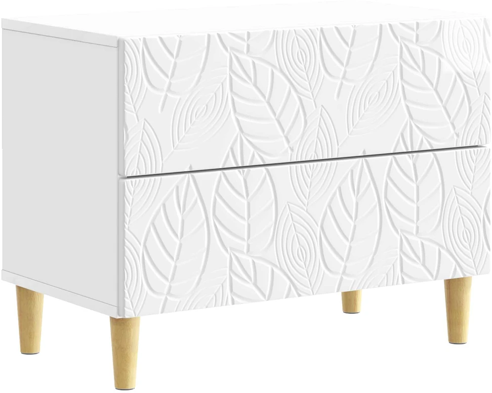 Naktinis staliukas Itin blizgi balta 62 x 34,5 x 48 cm