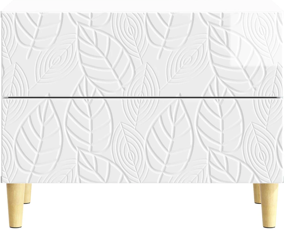 Naktinis staliukas Itin blizgi balta 62 x 34,5 x 48 cm