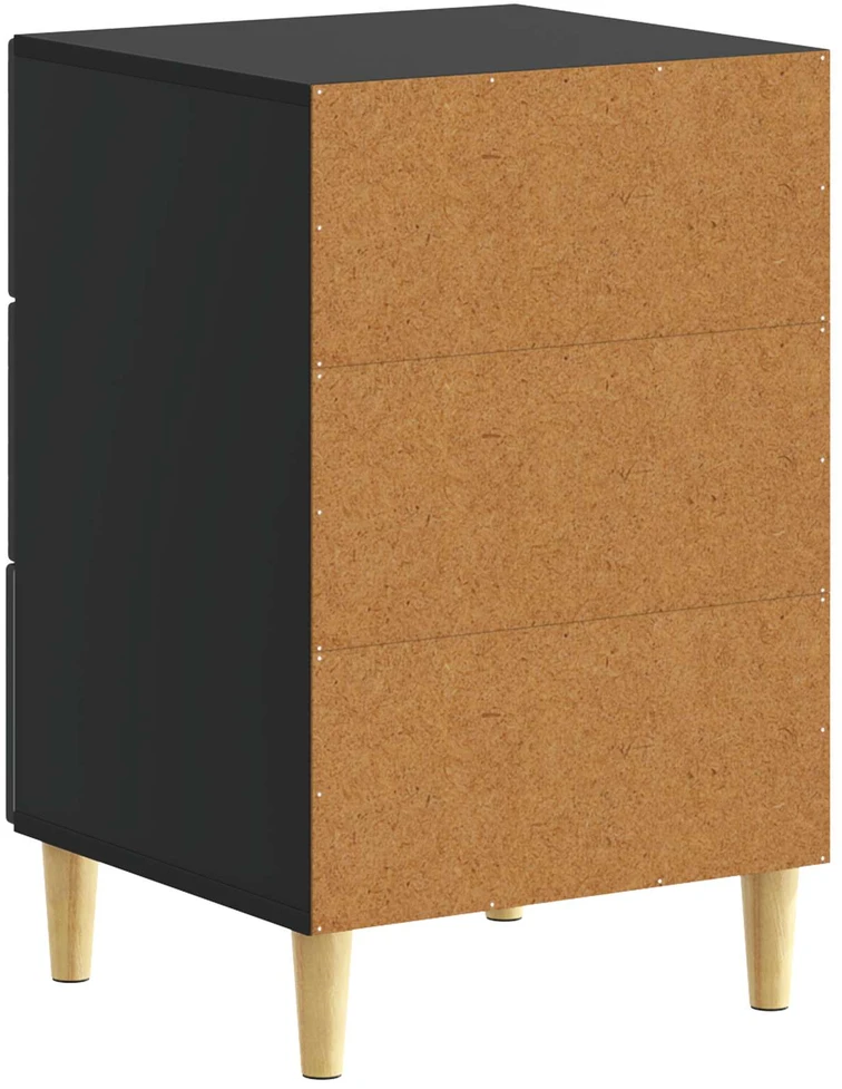 Naktinis staliukas Juoda 43 x 39,5 x 66,5 cm Apdirbta mediena