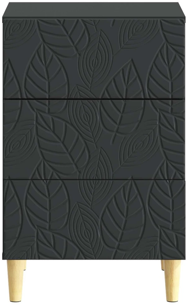 Naktinis staliukas Juoda 43 x 39,5 x 66,5 cm Apdirbta mediena