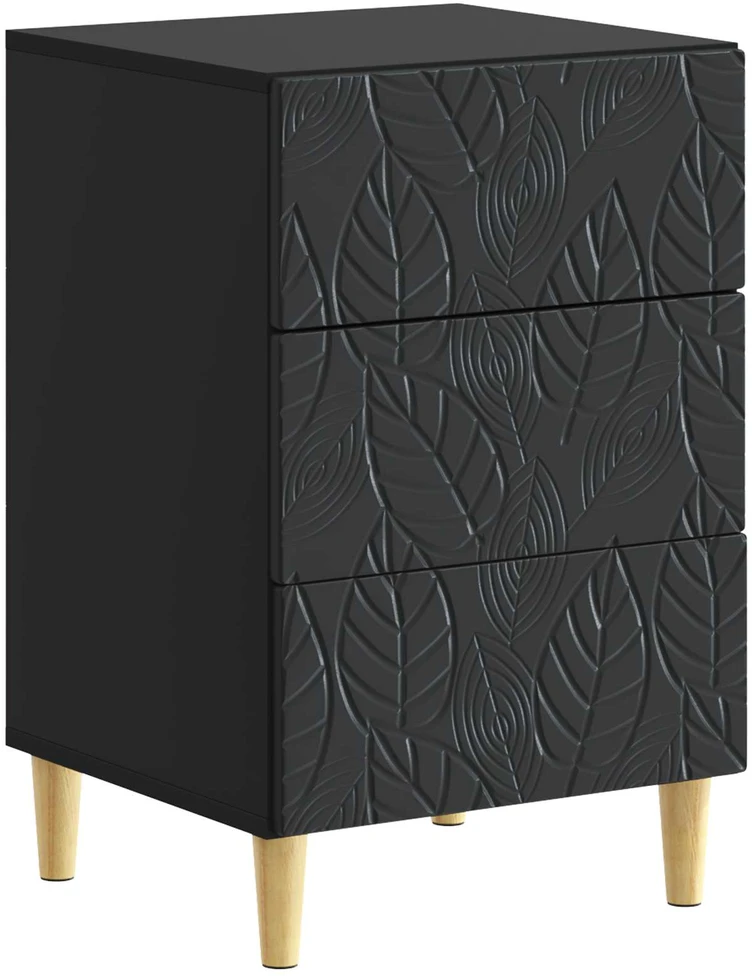 Naktinis staliukas Juoda 43 x 39,5 x 66,5 cm Apdirbta mediena