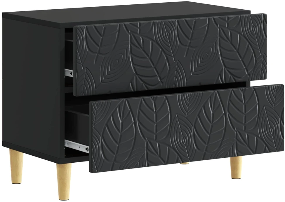 Naktinis staliukas Juoda 62 x 34,5 x 48 cm Apdirbta mediena