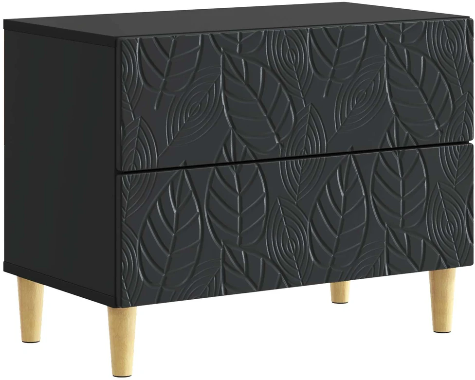 Naktinis staliukas Juoda 62 x 34,5 x 48 cm Apdirbta mediena