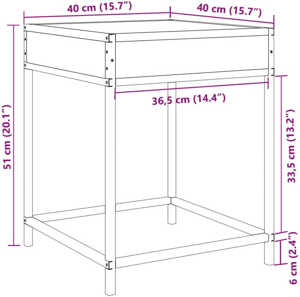 Naktinis staliukas su Infinity LED, ąžuolo, 40x40x51cm
