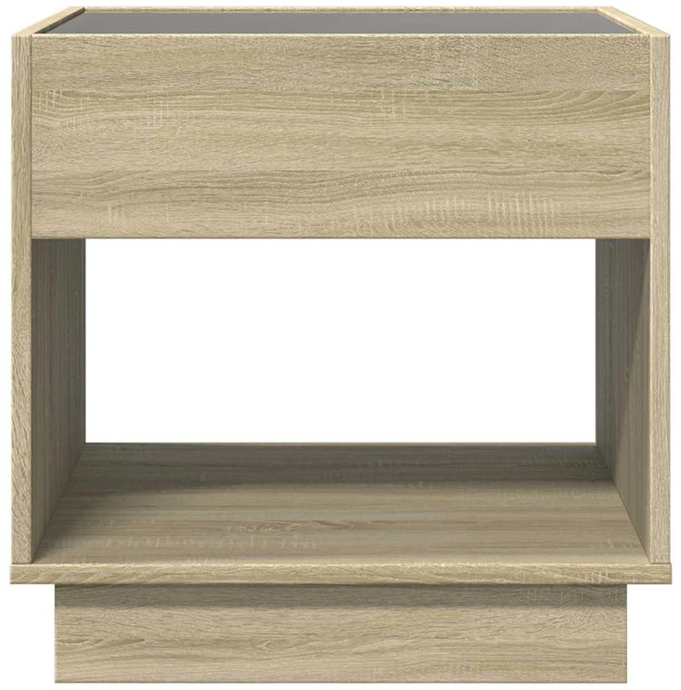 Naktinis staliukas su Infinity LED, ąžuolo, 50x50x50cm