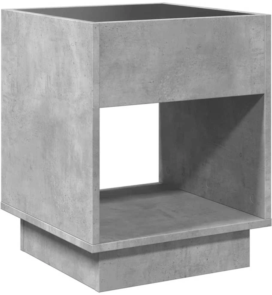 Naktinis staliukas su Infinity LED, betono, 40x40x50cm
