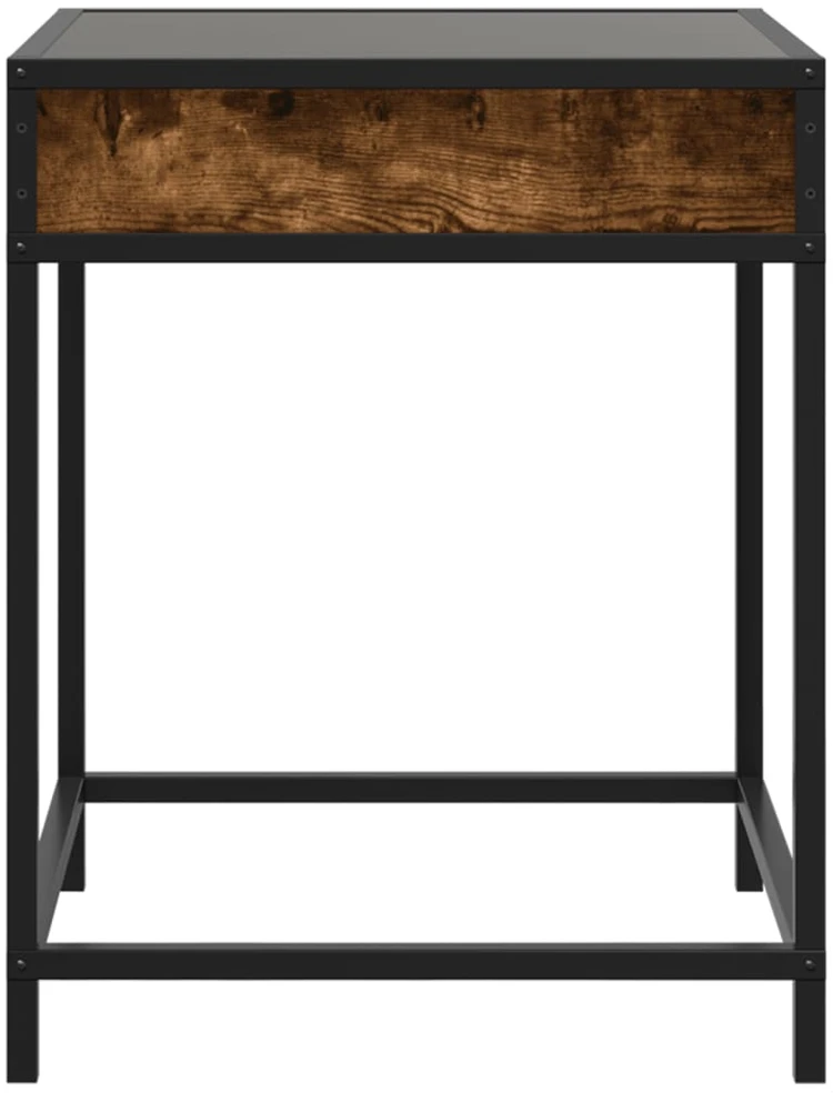 Naktinis staliukas su Infinity LED, dūminio ąžuolo, 40x40x51cm