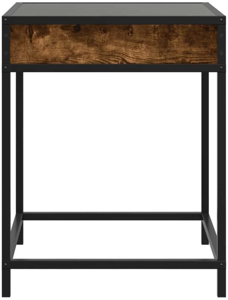 Naktinis staliukas su Infinity LED, dūminio ąžuolo, 40x40x51cm