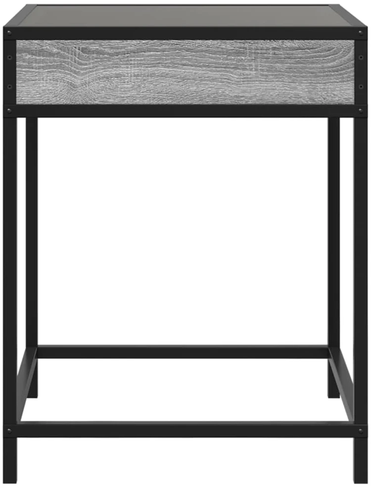 Naktinis staliukas su Infinity LED, pilkas ąžuolo, 40x40x51cm