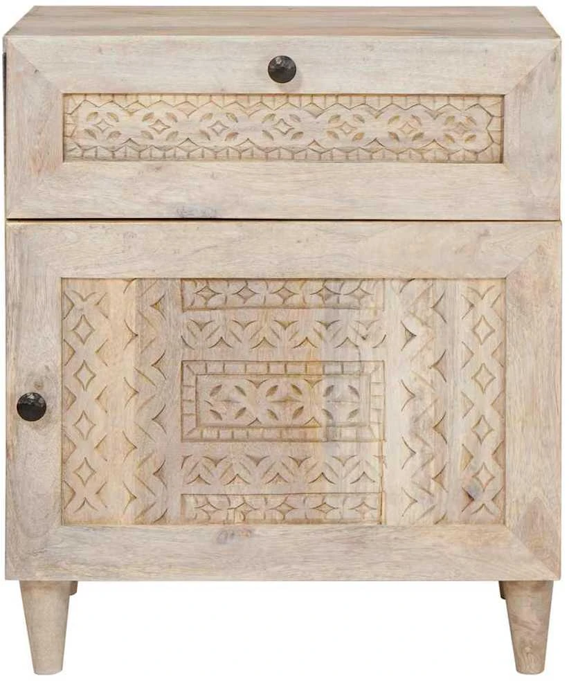 Šalia lovos spintelė Balta 50 x 33 x 60 cm Apdirbta mediena