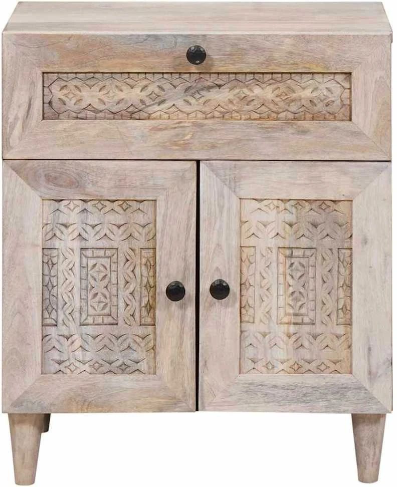 Šalia lovos spintelė Balta 50 x 33 x 60 cm Apdirbta mediena