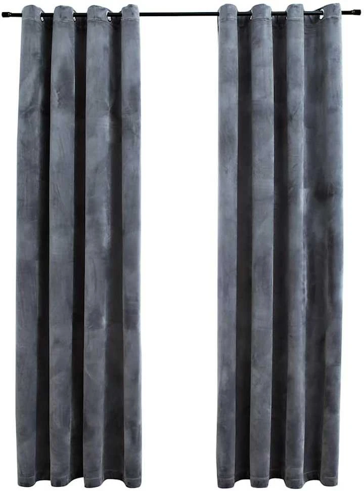 Naktinės užuolaidos, 2vnt., antracito, 140x245cm, aksomas