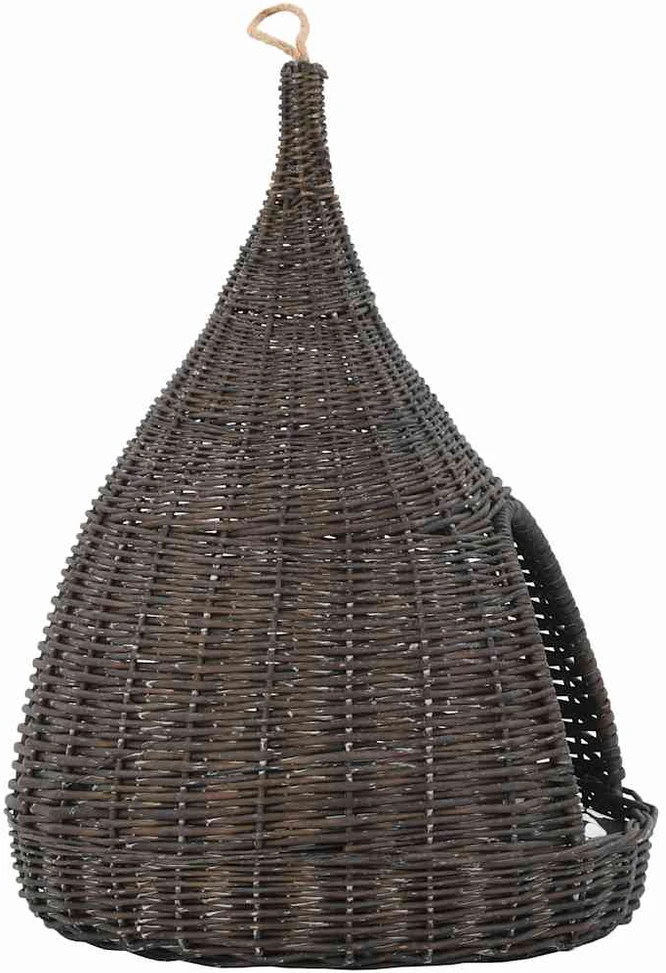 Namelis katėms su pagalv., pilkas, 40x60cm, gluosnis, tipi diz.