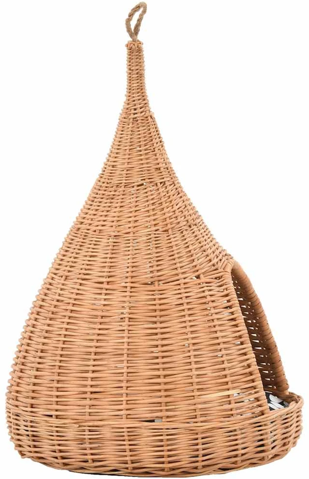 Namelis katėms su pagalvėle, 40x60cm, natūralus gluosnis, tipis