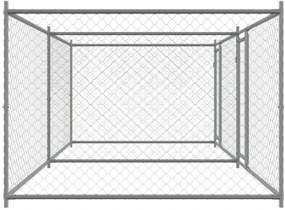 Narvas šunims su durimis, pilkas, 4x2x1,5m, plienas