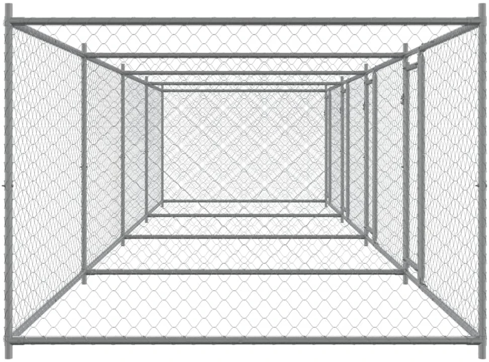 Narvas šunims su durimis, pilkas, 8x2x1,5m, plienas