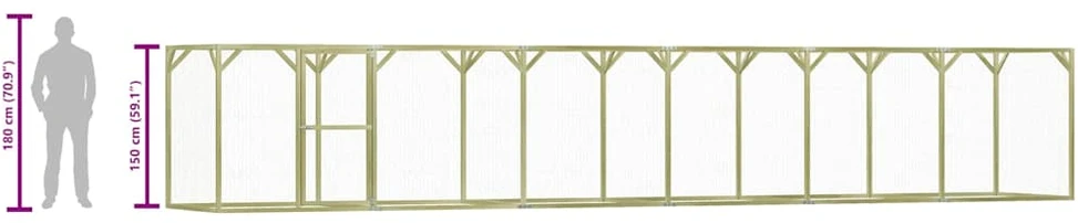Narvas viščiukams, 1,5x9x1,5m, impregnuota pušies mediena